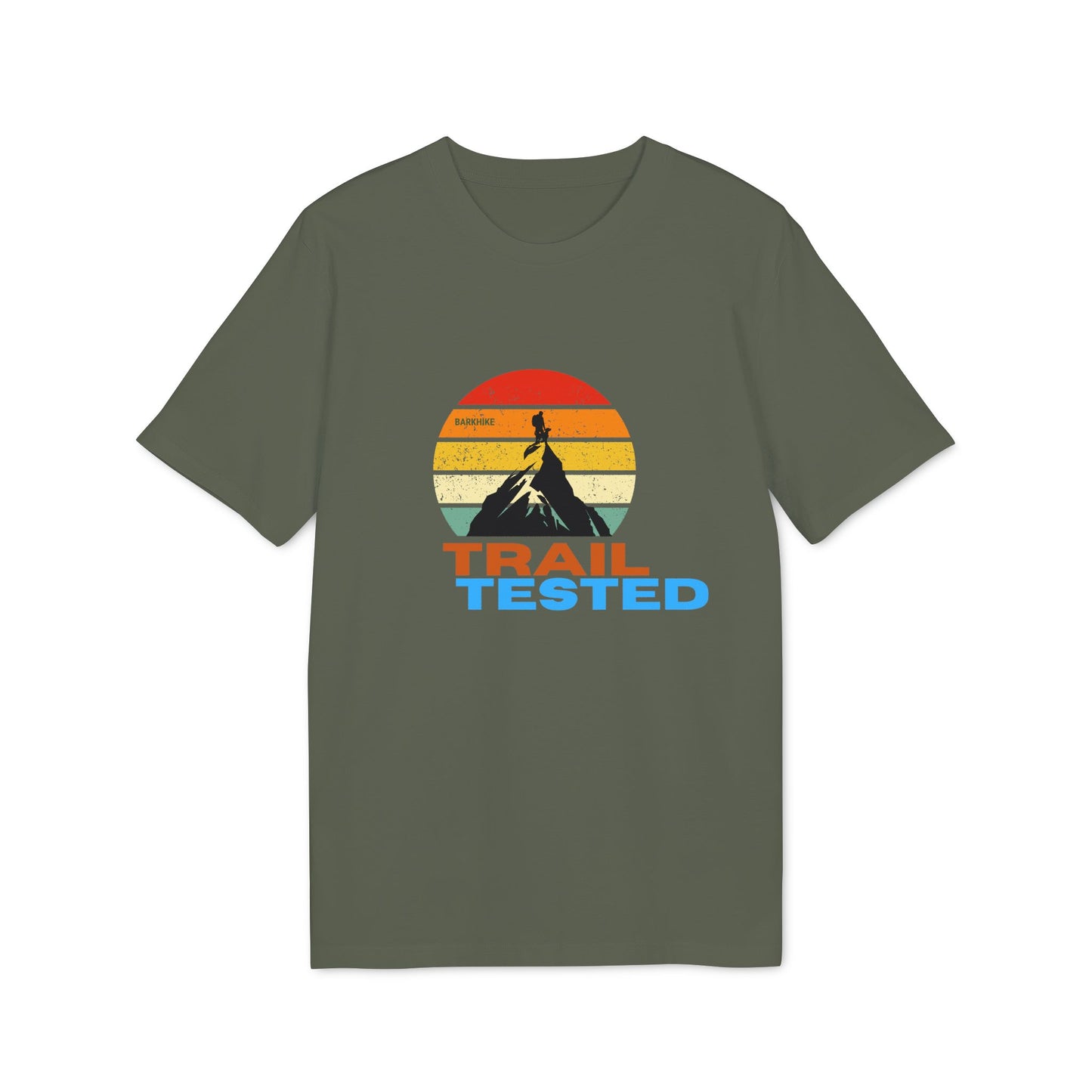 Trail Tested™ T-Shirt – Retro Mountain Graphic Tee for Hikers & Dog Lovers | Bark Hike