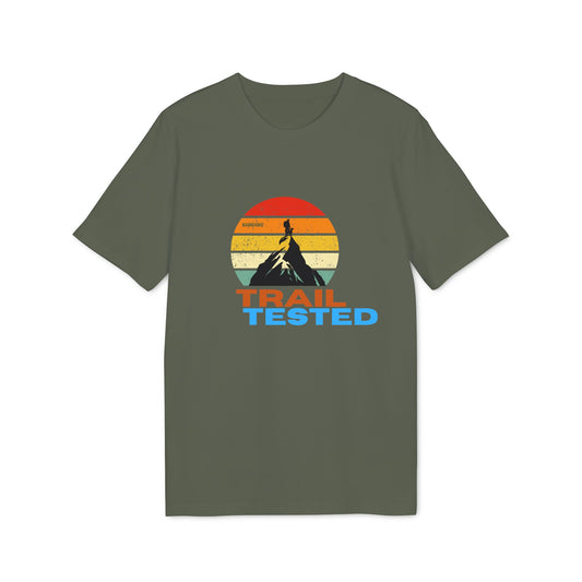 Trail Tested™ T-Shirt – Retro Mountain Graphic Tee for Hikers & Dog Lovers | Bark Hike