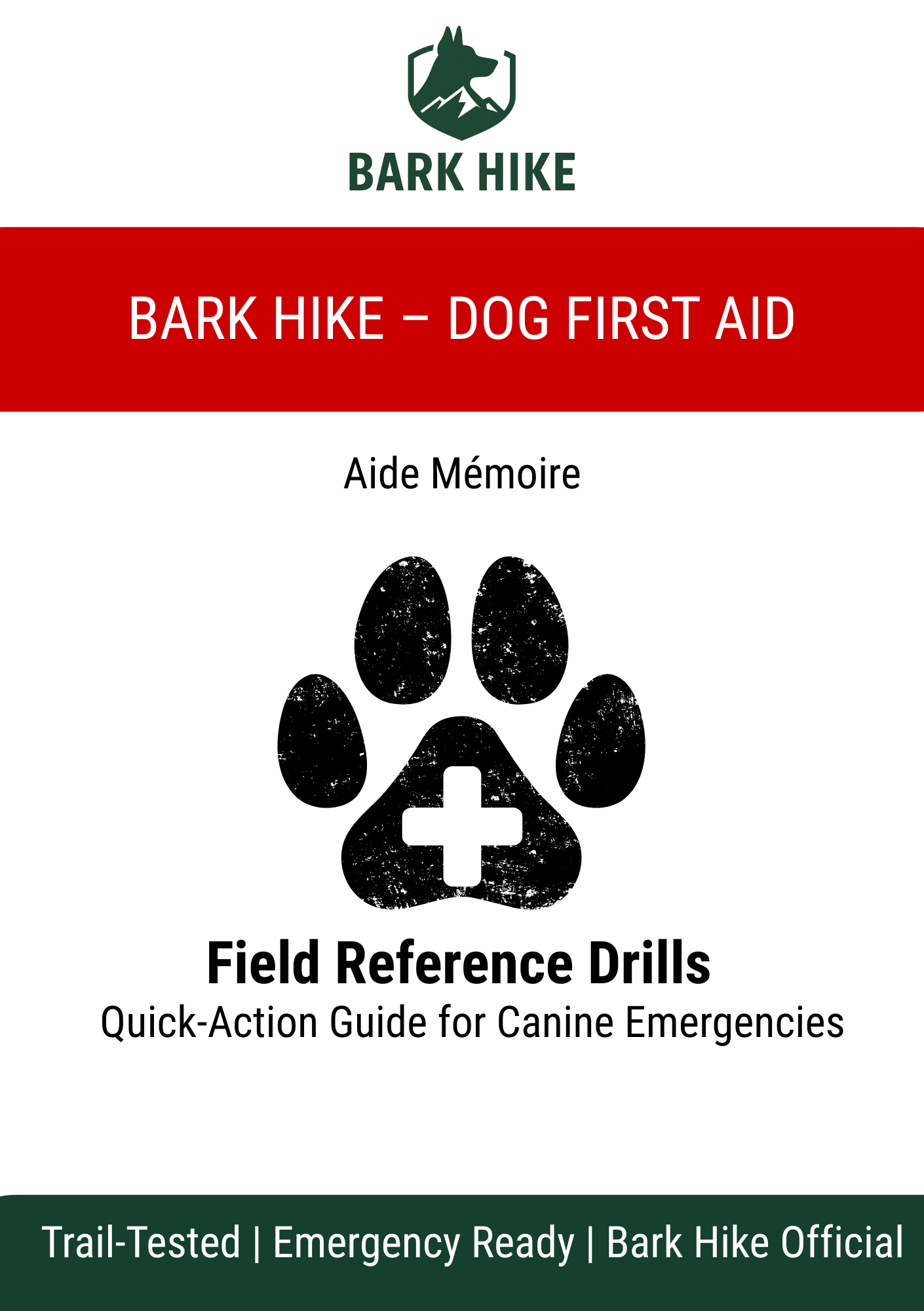 Bark Hike – Canine First Aid Aide Memoir (Digital Download)