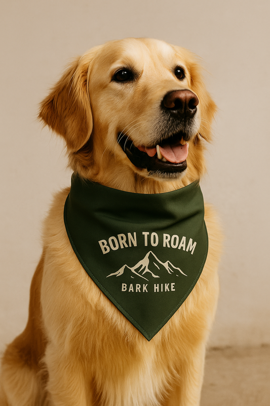 Born to Roam – Bark Hike Adventure Dog Bandana | Trail-Ready Style for Mountain Dogs